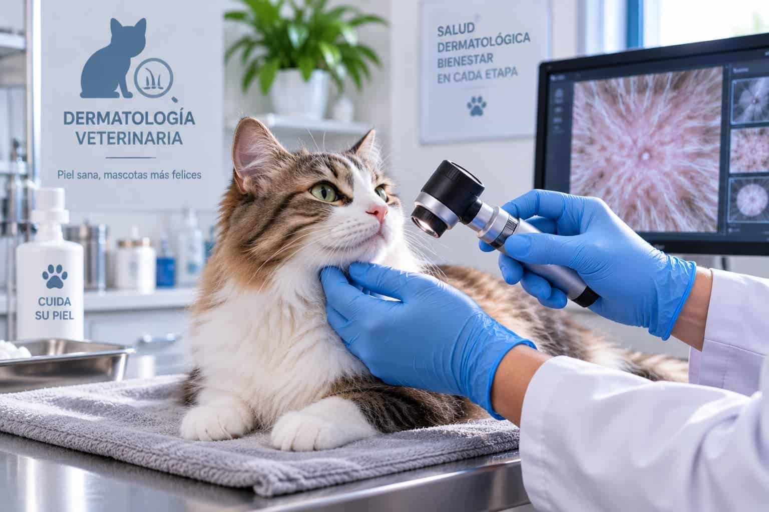 Revisión veterinaria de un perro
