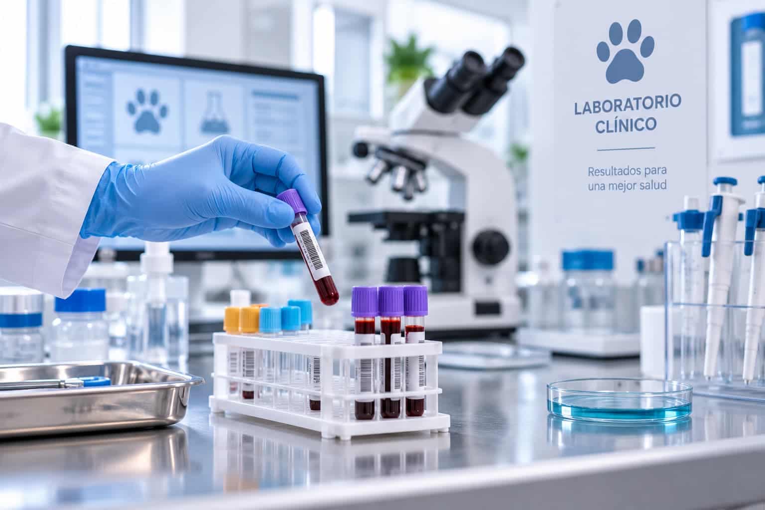 Atención veterinaria de un gato