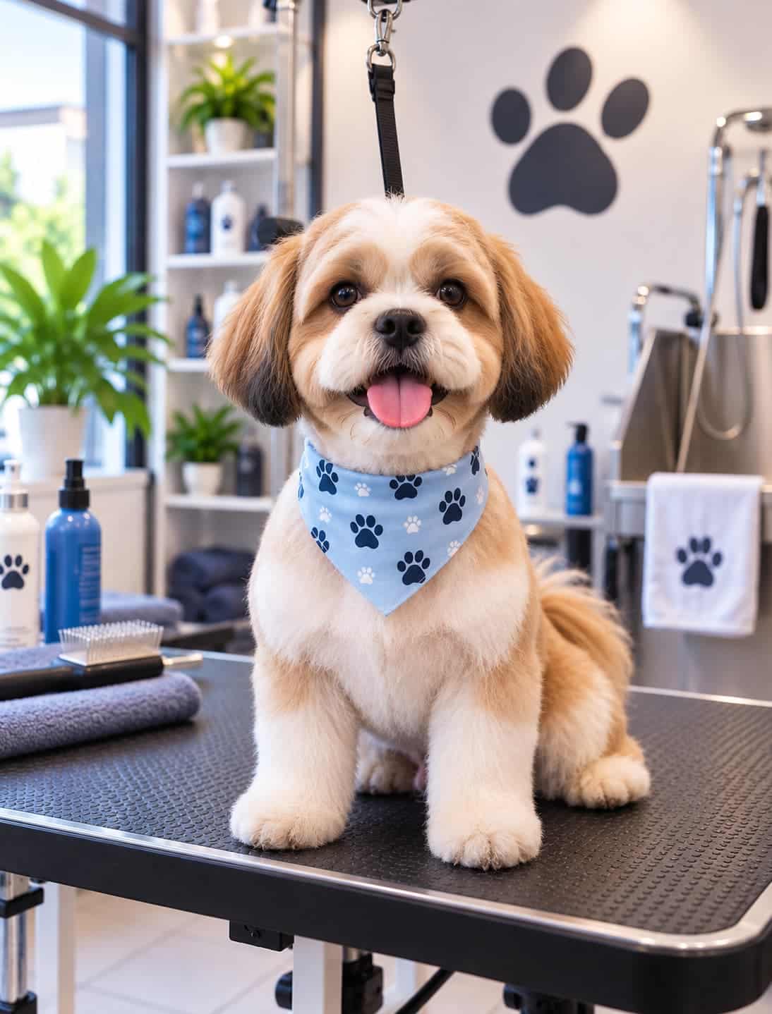 Perro después del servicio de peluquería