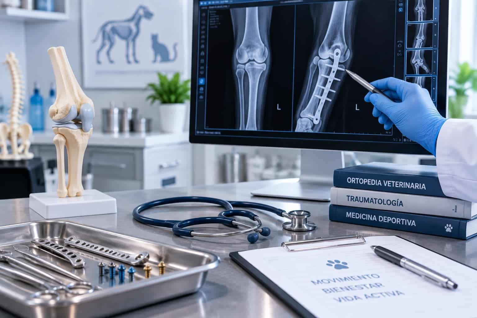 Revisión veterinaria de un perro
